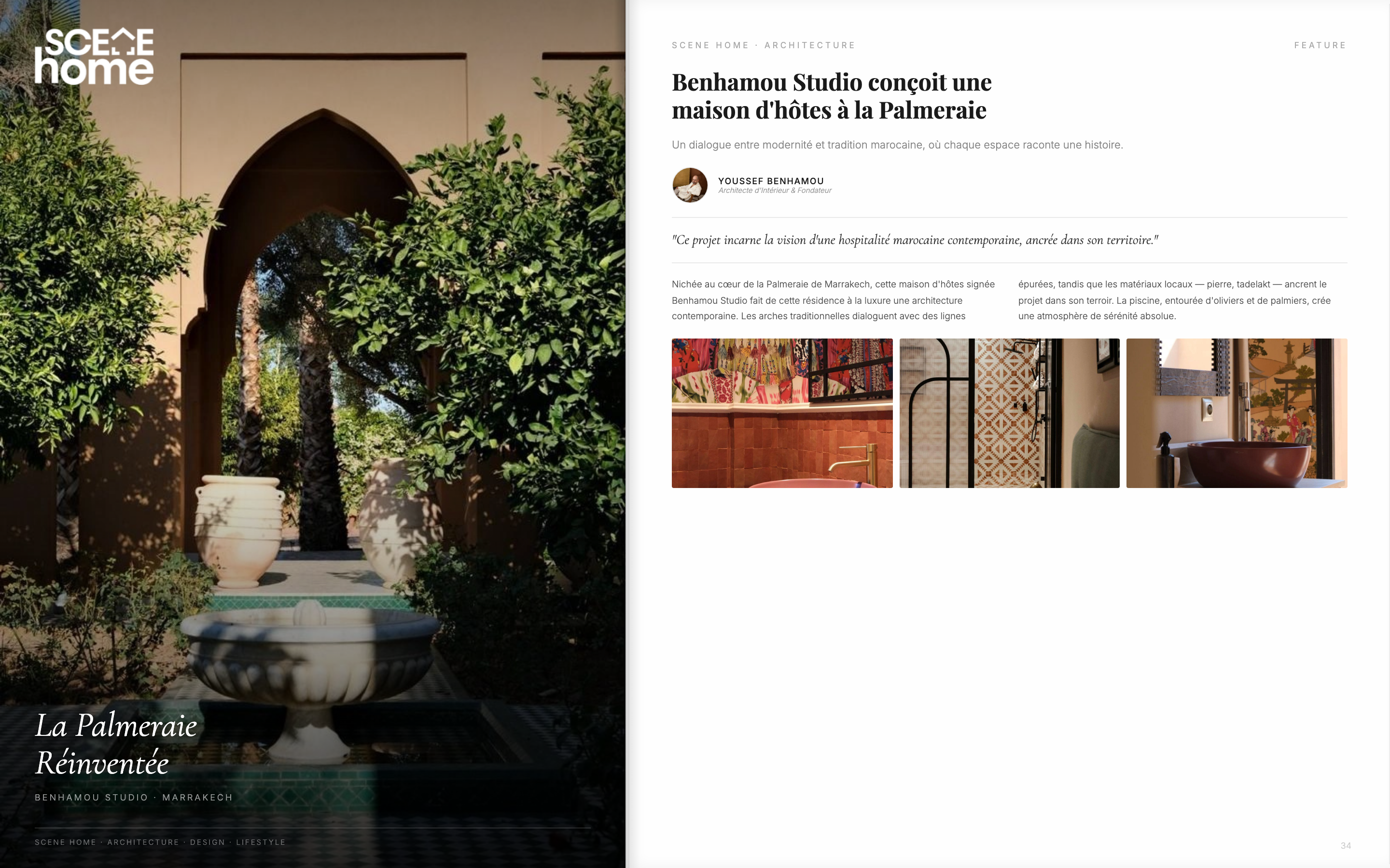 Benhamou Studio conçoit une maison d'hôtes à la Palmeraie de Marrakech